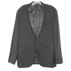 Kenneth Cole Reaction Black on Black Check One Button Tuxedo Blazer Size 40R